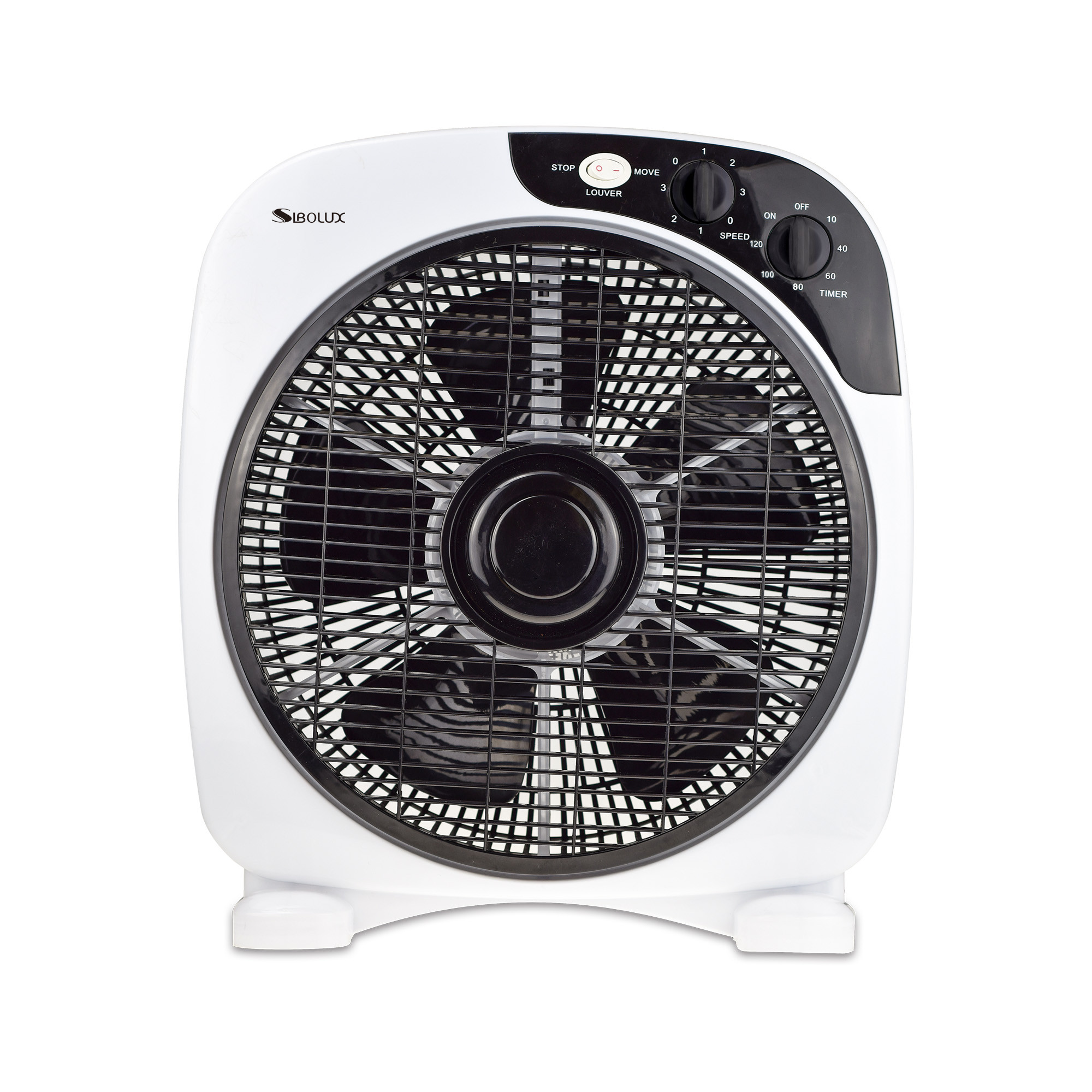 Sibolux 12-Inch Plastic Electric Box Fan with Timer [KYT-30D] 