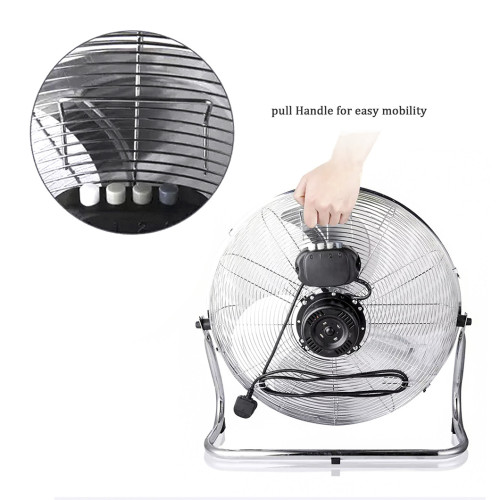 20 inch metal floor fan with carry handle | Air Circulation with Air Conditioner | Factory Fan