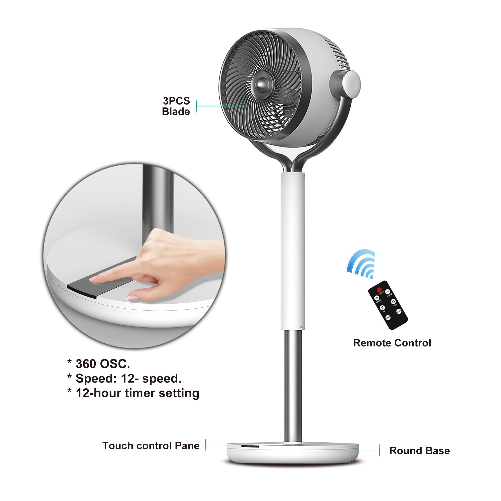 Sibolux - DC 9 inch portable circular fan (FA23-YG002R)