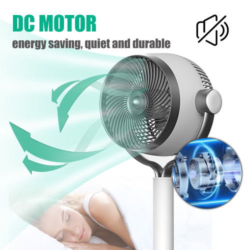 9 Inch Quiet Floor Fans With Remote | Oscillating Pedestal Fan With DC Motor | Air Circulator Standing Fan