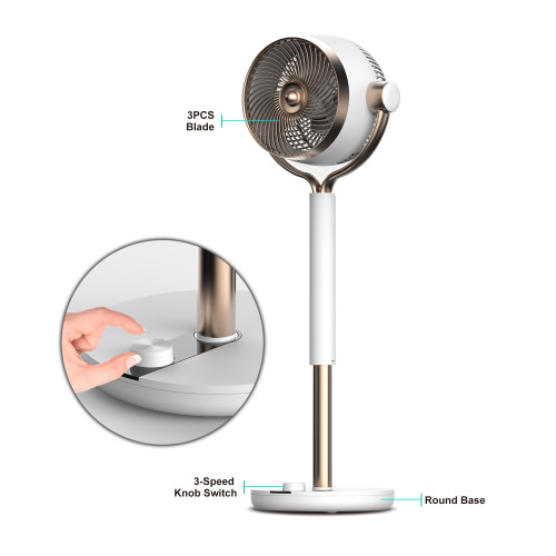 DC 9 Inch Turbo Circulating Stand Fan | Quiet Circulator Fan  | DC Cooling Pedestal Fan | Portable DC Fan with Oscillation