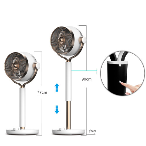 DC 9 Inch Turbo Circulating Stand Fan | Quiet Circulator Fan  | DC Cooling Pedestal Fan | Portable DC Fan with Oscillation