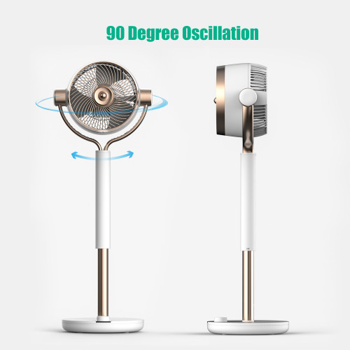 DC 9 Inch Turbo Circulating Stand Fan | Quiet Circulator Fan  | DC Cooling Pedestal Fan | Portable DC Fan with Oscillation