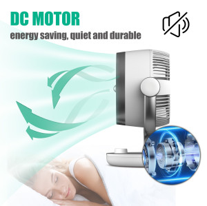 Ventilador de mesa CC Turbo Force de 9 pulgadas | Potente ventilador de escritorio con flujo de aire | Ventilador de circulación de refrigeración CC | Ventilador de escritorio portátil con oscilación