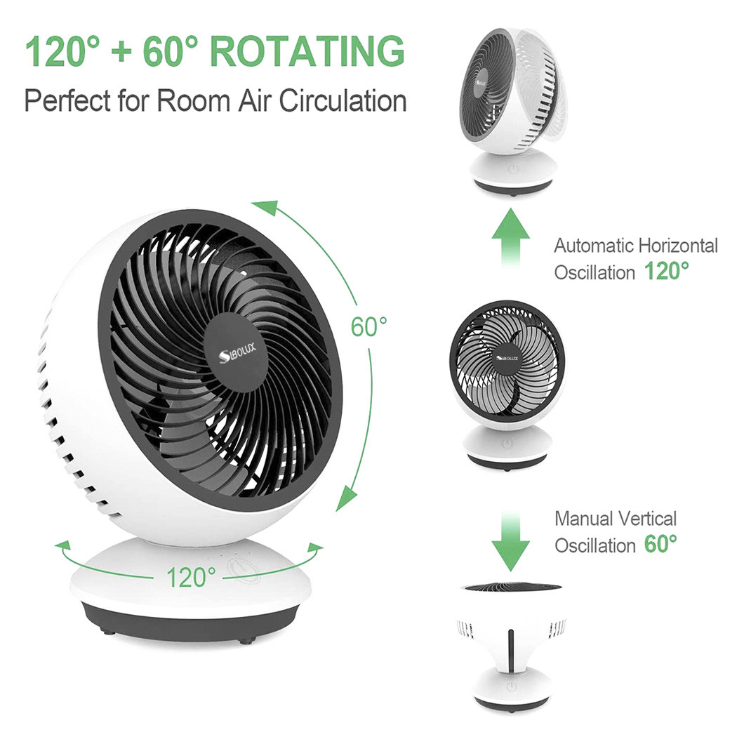 Sibolux - 6 inch rechargeable desk fan (U608CD)