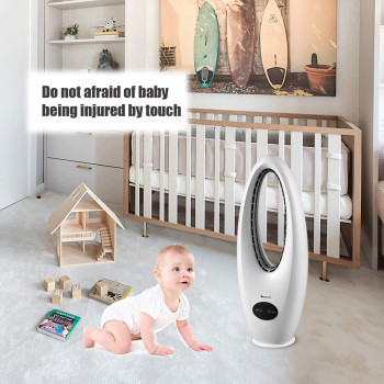 SIBOLUX 28 Inch Bladeless Tower Fan | Cooling Air Circulator | Portable Air Flow Standing Fan