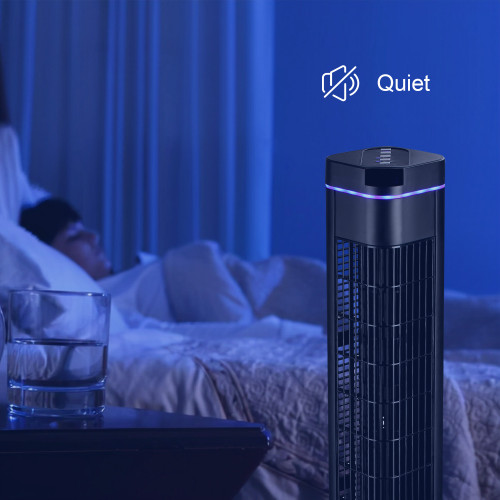 SIBOLUX 29 Inch Tower Fan With Remote | 50W Air Circulation | Big Power Electric Bladeless Stand Fan