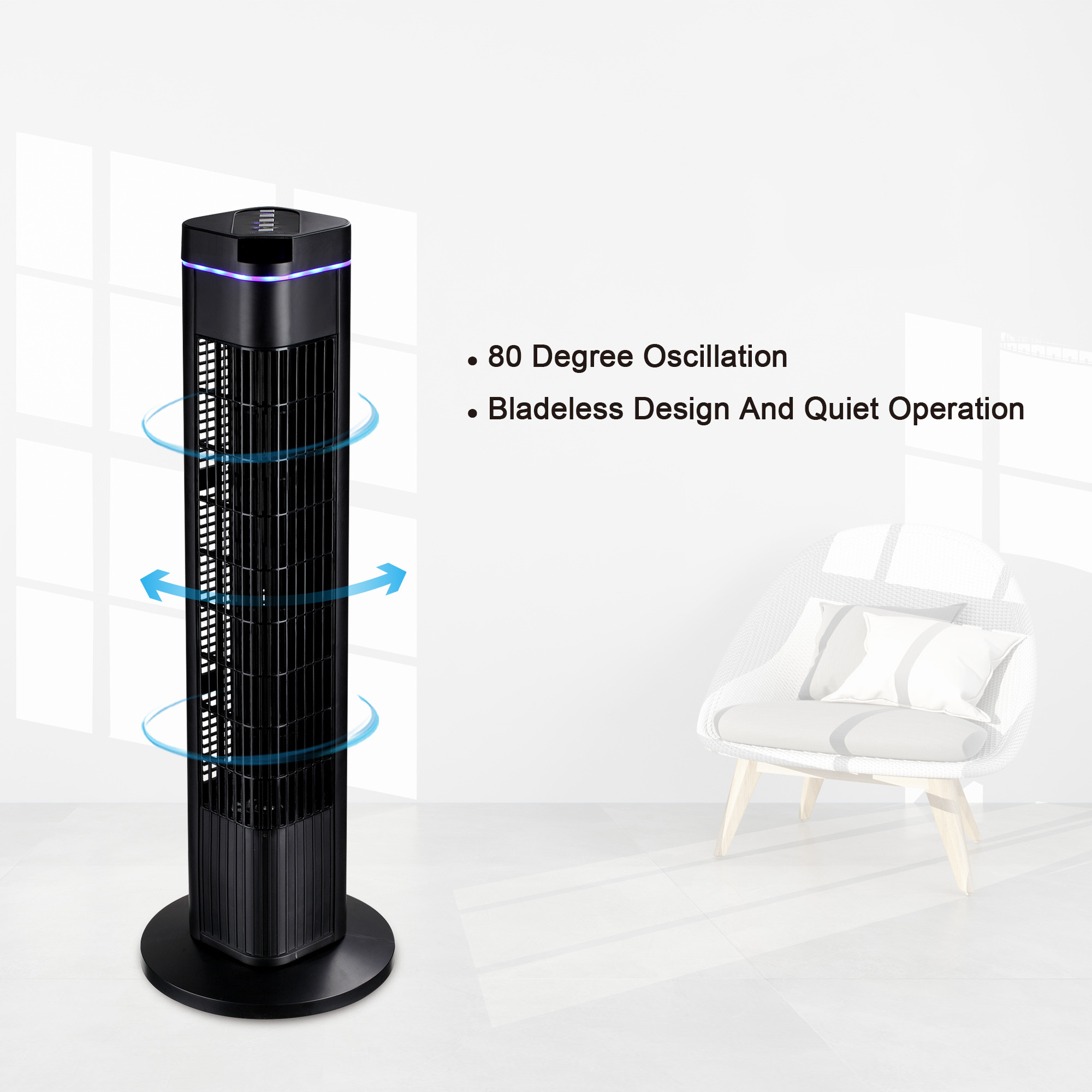 SIBOLUX Oscillating Bladeless fan with Remote TF-2903