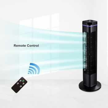 SIBOLUX 29 Inch Tower Fan With Remote | 50W Air Circulation | Big Power Electric Bladeless Stand Fan
