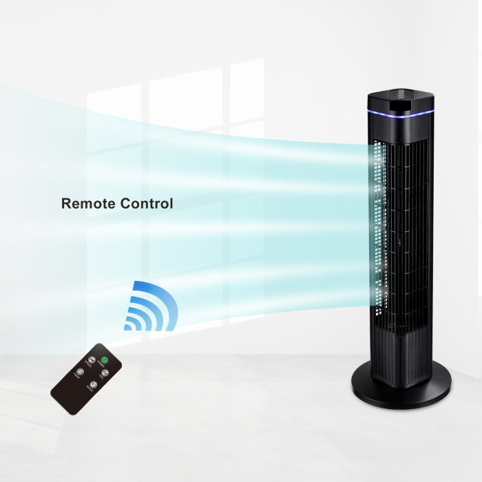 SIBOLUX 29 Inch Tower Fan With Remote | 50W Air Circulation | Big PowerElectric Bladeless Stand Fan