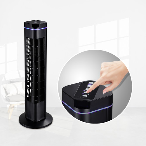 SIBOLUX 29 Inch Tower Fan With Remote | 50W Air Circulation | Big Power Electric Bladeless Stand Fan