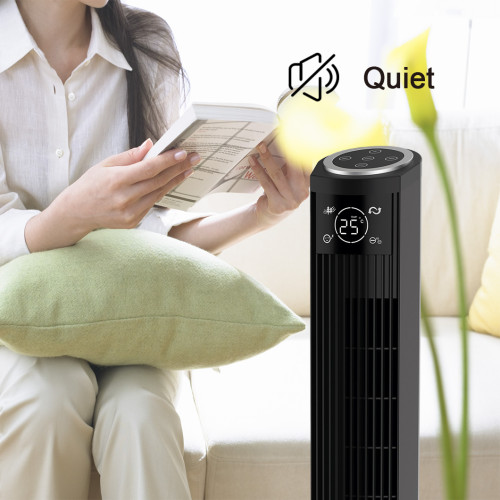 SIBOLUX 36 Inch Tower Fan With Remote | 50W Ventilateur  Air Circulation | Air Cooling Bladeless Fan