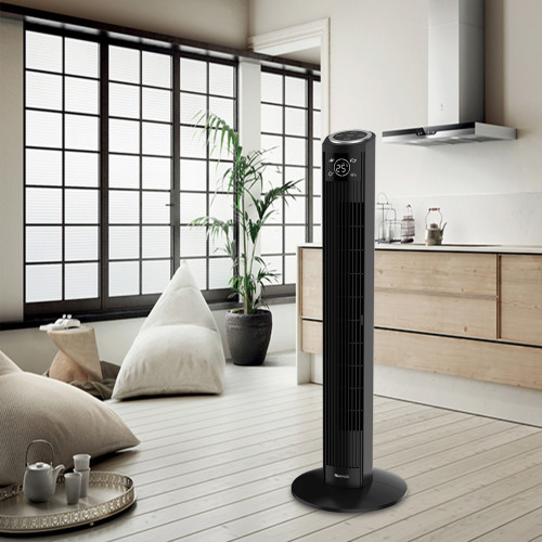 SIBOLUX 36 Inch Tower Fan With Remote | 50W Ventilateur  Air Circulation | Air Cooling Bladeless Fan