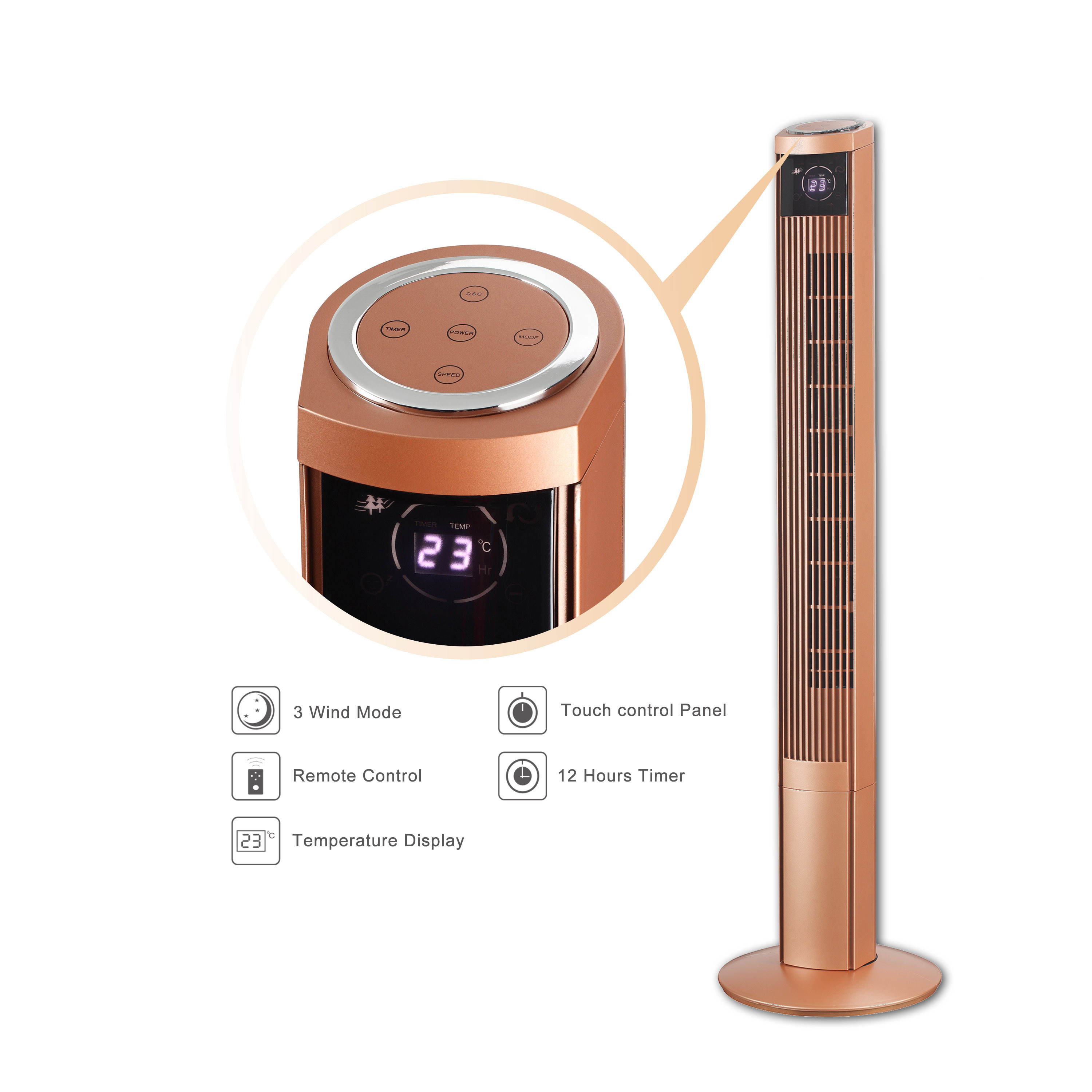 SIBOLUX Bladess Stand fan with Remote TF-36R