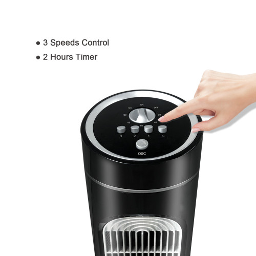 SIBOLUX 50 Inch Tower Fan With Strong Wind | 85W Air Cooling Bladeless Fan | Portable Electric Circulator Fan