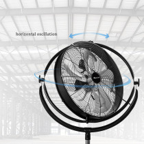 SIBOLUX 20 Inch High Velocity Stand Fan |  360 Degree Industrial Drum Fan | Heavy Duty Pedestal Fan