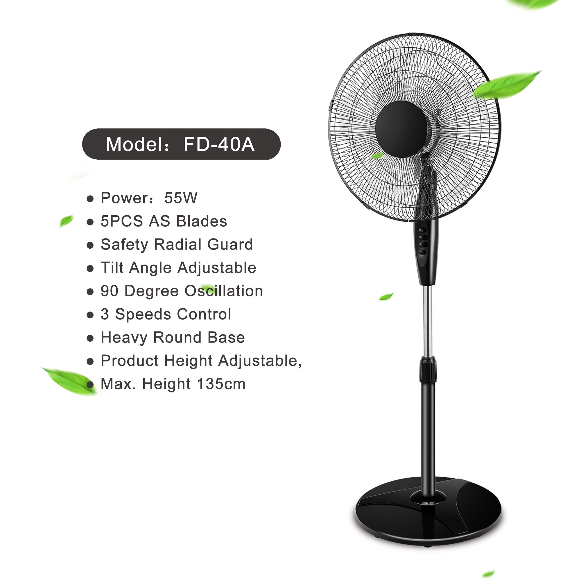 Sibolux 16 Inch Plastic Standing Fan FD-40A