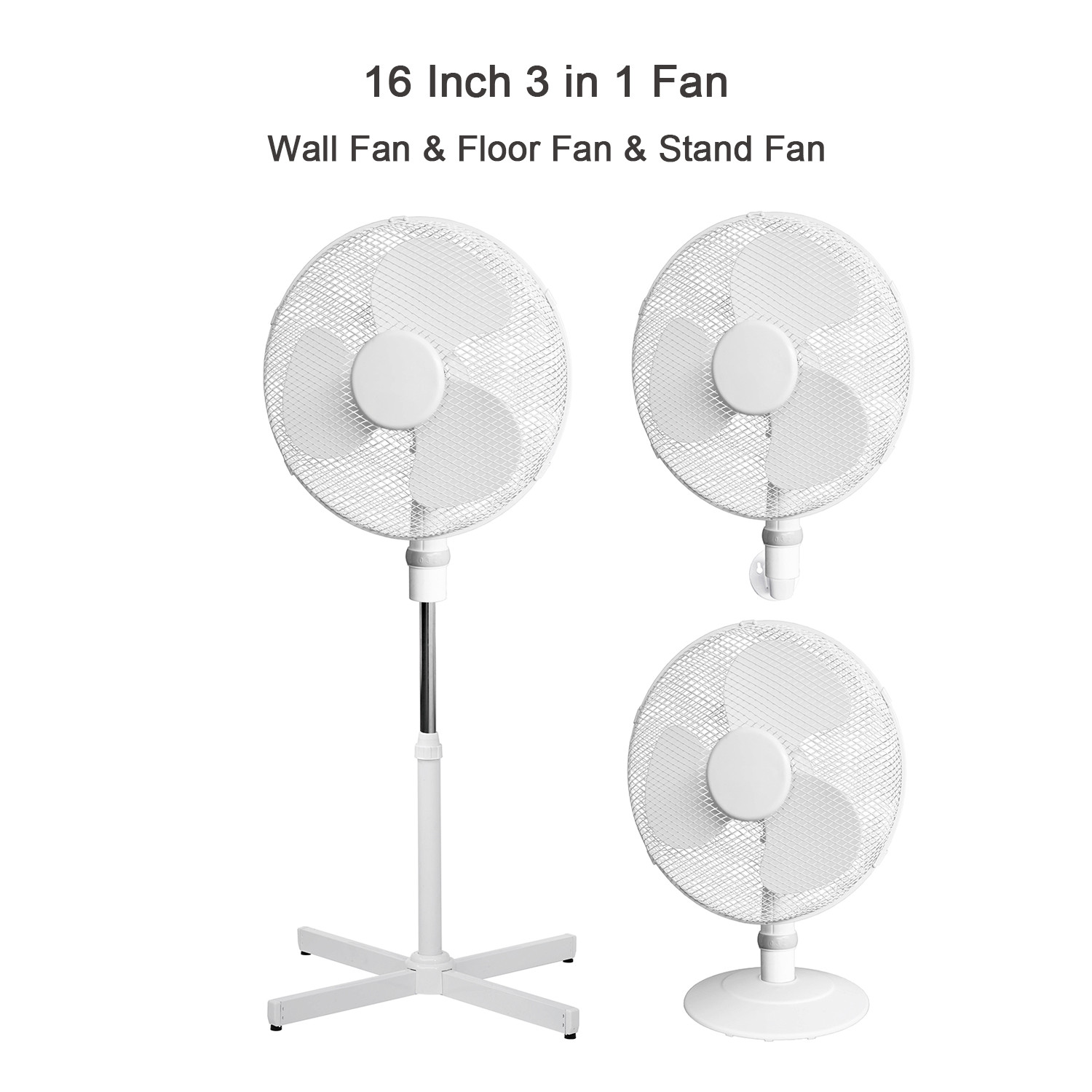 Sibolux 16 Inch 3 In 1 Plastic Standing Fan FD-40C