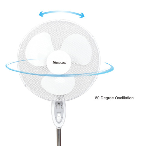 SIBOLUX Manufacturer 16 inch Pedestal Fan With Remote | Europe Plastic Stand Fan With Remote
