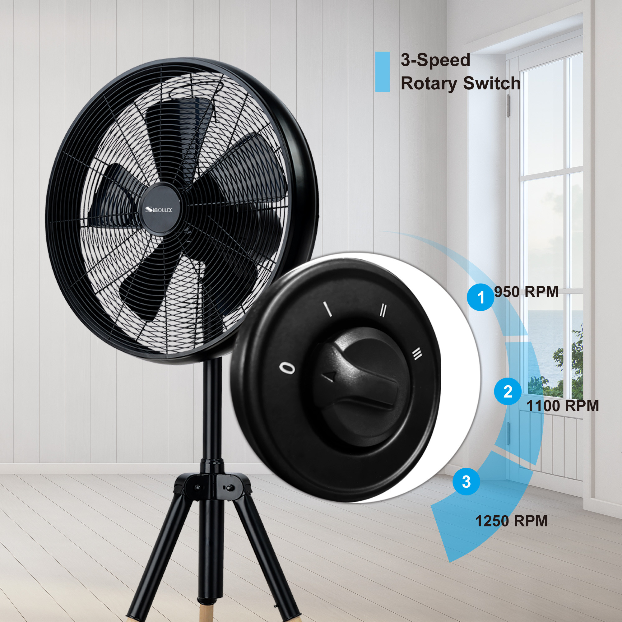 Sibolux 16 Inch Cooling Metal Fan FD-40MD