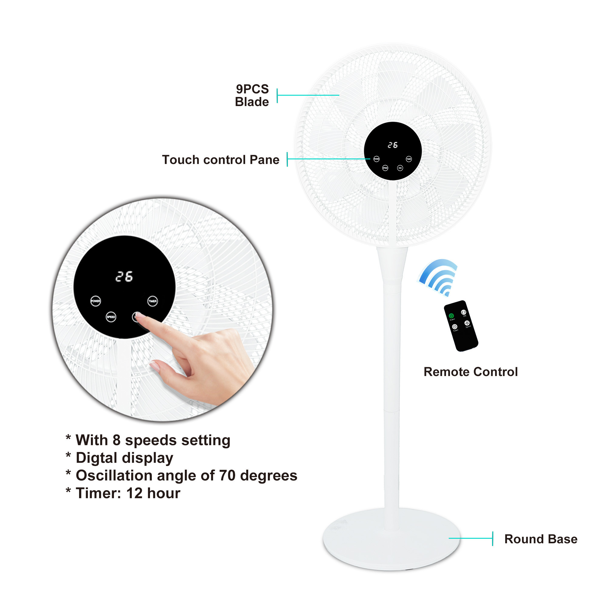 Sibolux 16 Inch DC Stand Fan DC-1602