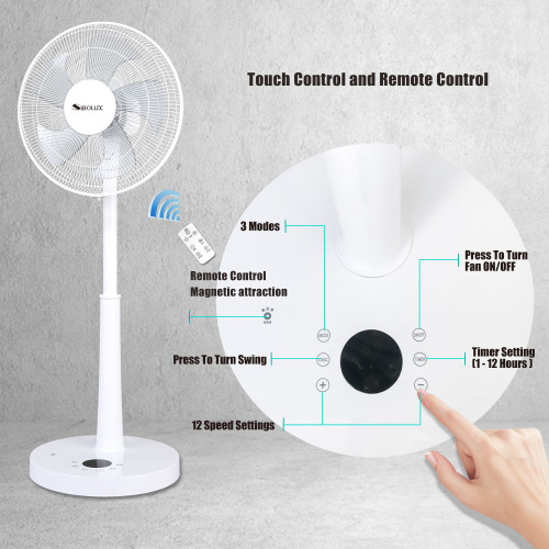 SIBOLUX 14 inch DC 2 In 1 Circulation Fan With Remote | Portable DC Stand Fan | Oscillating DC Circulating Pedestal Fan