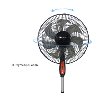SIBOLUX 16 inch Plastic Standing Fan | 7pcs Blades Ventilateur Cooling Fan | Electric Pedestal Fan