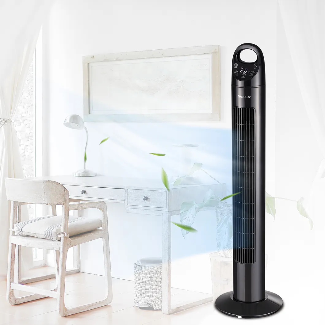 80 degree oscillation 50W tower bladeless fans with remote control