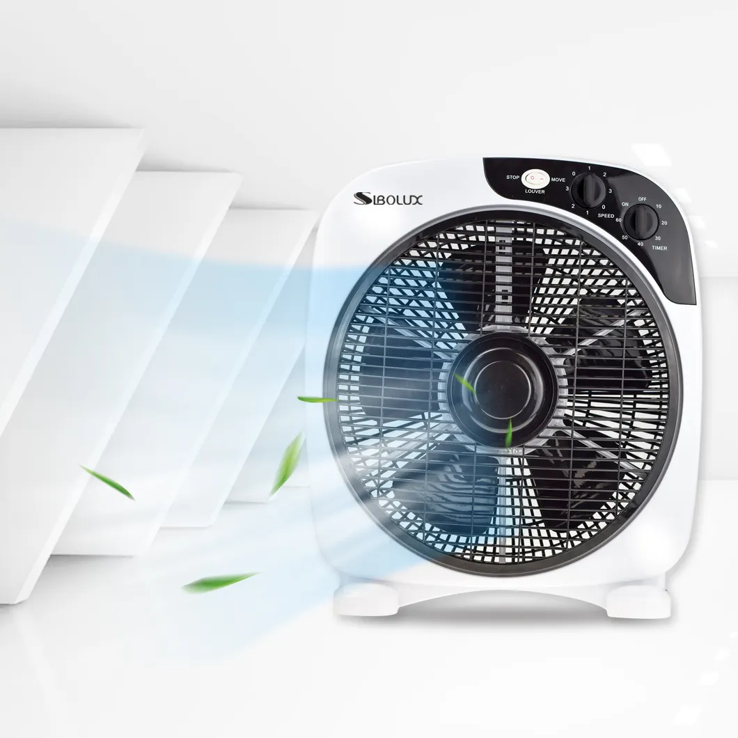 Details of the Sibolux KYT-30D 12-Inch Plastic Electric Box Fan