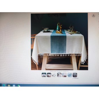 tablecloth white and blue tablecloth