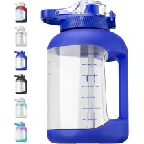 Water bottle with time mark,with straw and handle, high-capacity，copolyester plastic