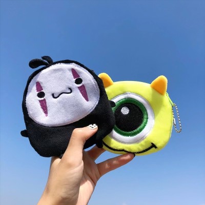 Coin bag version cartoon cute creative portable plush mouth red envelope data cable headphone bag