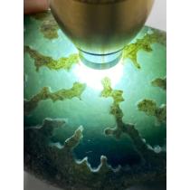 Natural wave flower tianshan green bracelet article round smooth jade