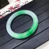 Natural wave flower tianshan green bracelet jade