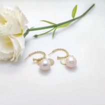Natural freshwater pearl silver earrings