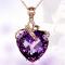 Natural amethyst pendant female sterling silver necklace