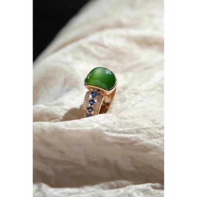 Original New Cat's Eye Ring Vintage Gem Ring Versatile Jewelry