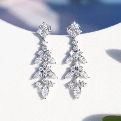 The new joker droplets with zirconium diamond stud earrings long money women stud earrings