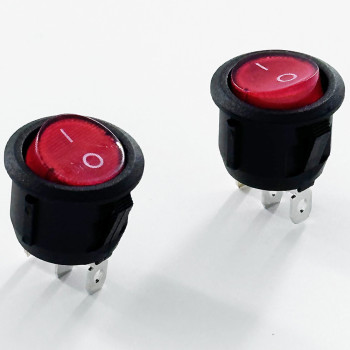 KCD1-E Led Light Red Button 6A/10A 250V/125VAC 2Pins/3Pins Round Rocker Switch