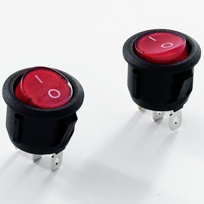 KCD1-E Led Light Red Button 6A/10A 250V/125VAC 2Pins/3Pins Round Rocker Switch