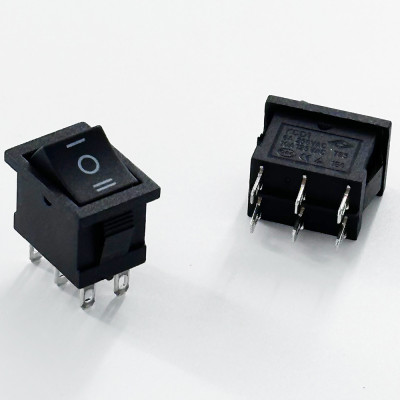 Factory Price KCD1-I 6A/10A 250V/125VAC 6Pins 3 Positions Square Rocker Switch