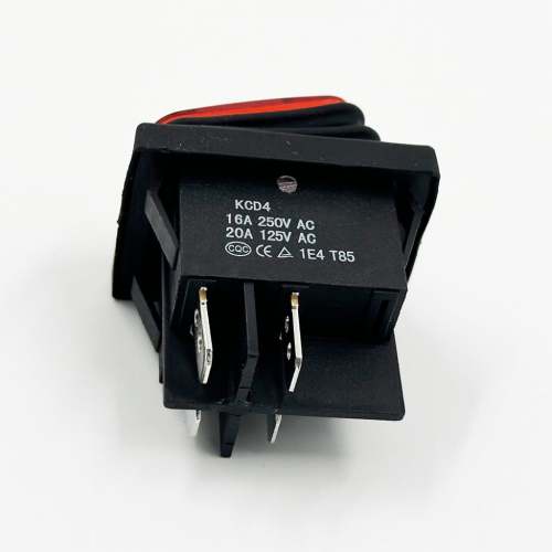 OEM ODM KCD4-BA 16A/20A 250V/125VAC 4 Pins Big Waterproof Rocker Switch With Led Light