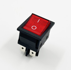 KCD4-C 30A High Current 250V/125VAC Black Case Red Button T85 6 Pins Rocker Light Switch
