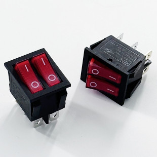 KCD6-A 16A 250V 20A 125V AC 2 Gang T85 6 Pins Dpdt Rocker Light Switch
