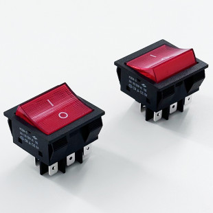 KCD9-C 30A 250V 125V AC Red Button 6 Pins Rocker Light Switch For Industrial Electric