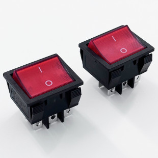 KCD9-B 16A 250V 20A 125V AC Red Button 6 Pins Rocker Light Switch For Electrical