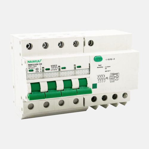 Disyuntor actual residual de NKM1LE-63H 4 poste 32a 40a 30ma RCBO para eléctrico industrial