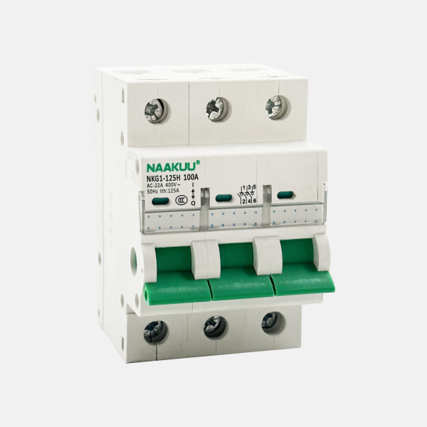 NAAKUU NKG1-125H interrupteur d'isolateur de sectionneur électrique à 3 pôles pour 1 phase électrique