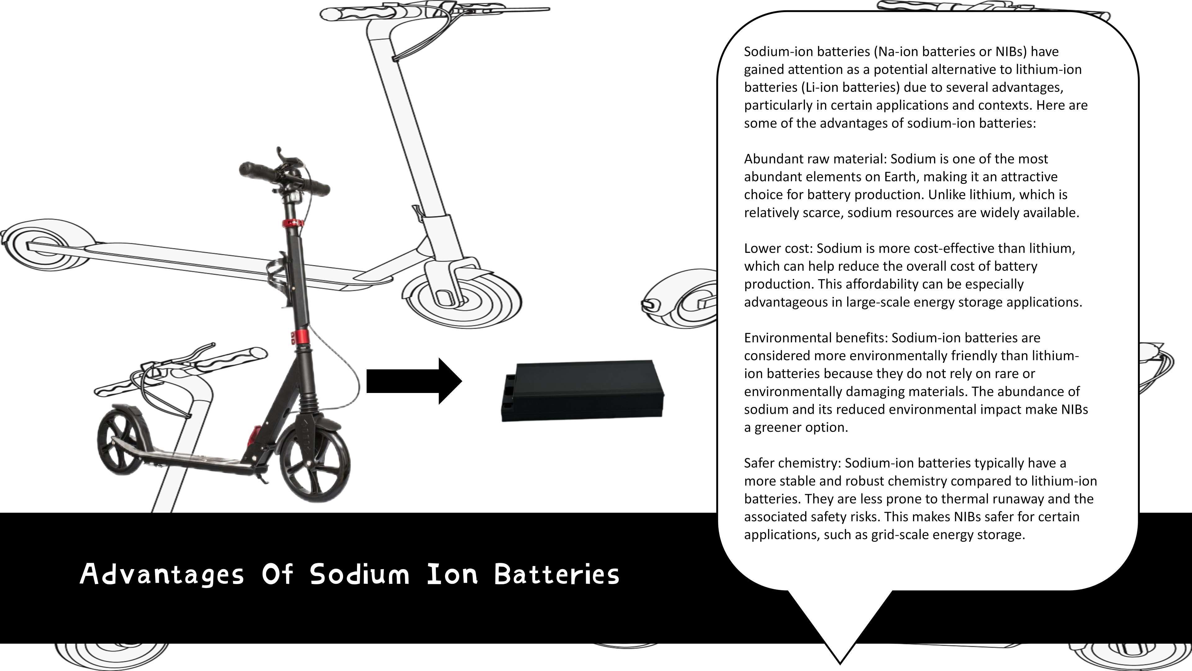 Aadvantages of E-lary Electric Scooter Sodium Battery