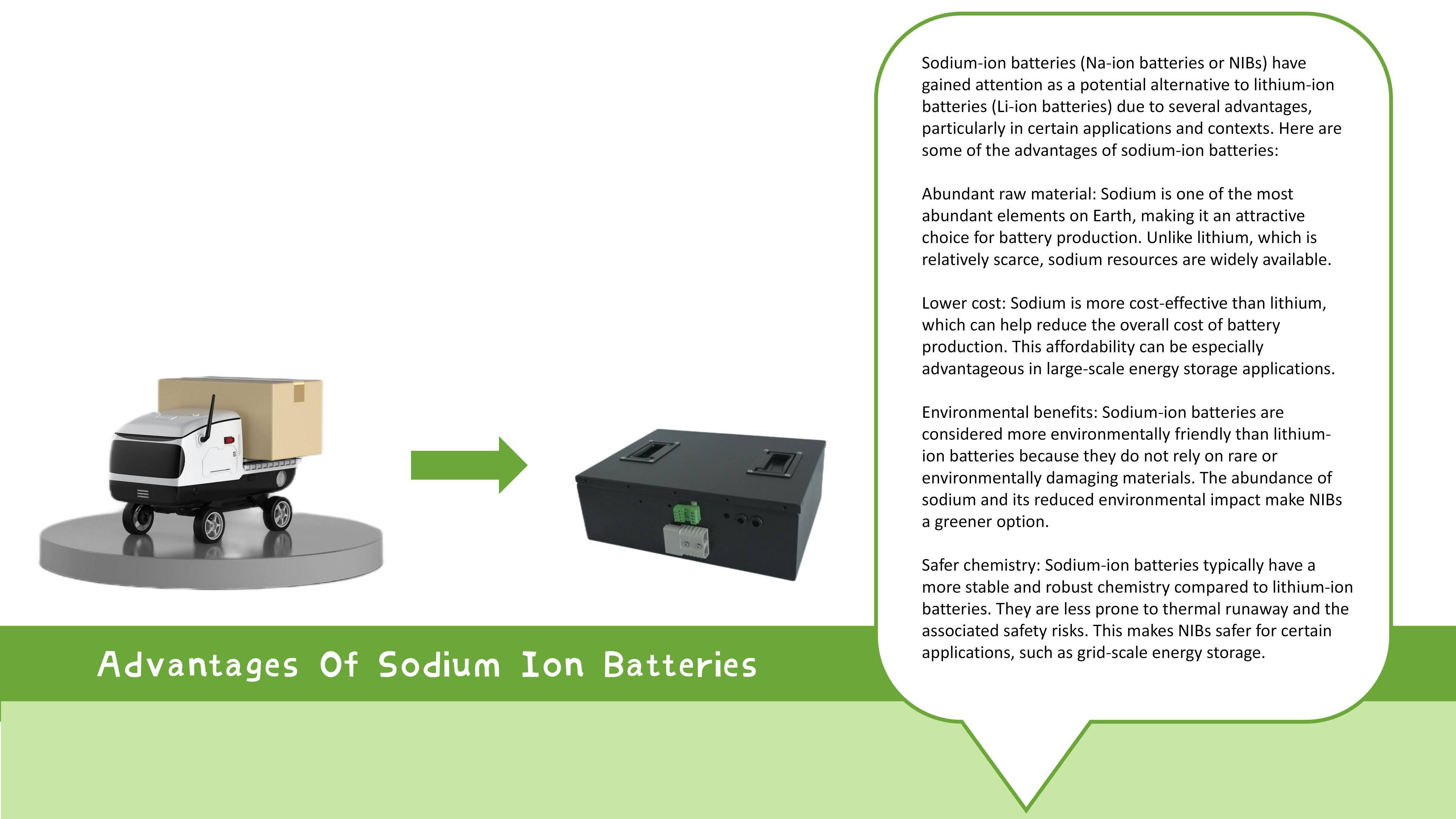 Aadvantages of E-lary 48V 30Ah  Sodium Battery For AGV